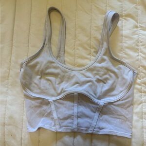 ALO Yoga Gray Tank Top with Scoop Neck and Wide Straps